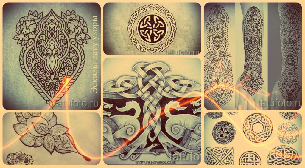 Tetoválásminták vázlatai - érdekes rajzok a további tetováláshoz