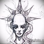 vázlat egy Valkyrie tetoválásról # 896 - a rajz hűvös változata, amely könnyen használható átalakítására és alkalmazására Valkyrie tetoválásként a vállán