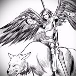 vázlat egy Valkyrie tetoválásról # 338 egy rajz hűvös változata, amely jól használható feldolgozásra és felhelyezésre, mint Valkyrie tetoválás a hátlapon