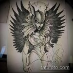 vázlat egy Valkyrie tetoválásról № 347 - a kép méltó változata, amely sikeresen használható a finomításhoz és a Valkyrie tetoválásához a vállon a férfiak számára