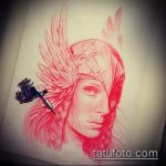 A Valkyrie tetoválás vázlata # 217 a minta klassz változata, amely sikeresen használható a Valkyrie amulett átalakítására és alkalmazására tetoválásként