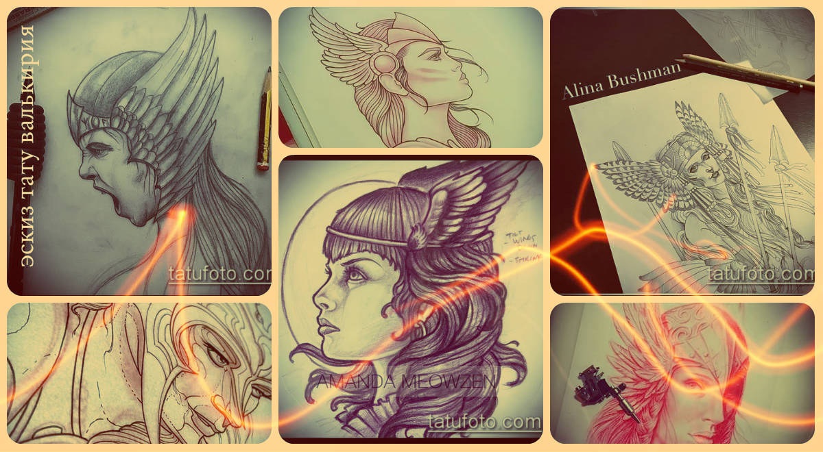 Valkyrie tetoválásvázlatok - érdekes rajzok egyedi tetoválás kiválasztásához és létrehozásához