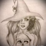 A boszorkány tetoválás vázlata # 721 egy rajz érdekes változata, amely sikeresen használható a rúnák boszorkánytetoválásként történő feldolgozására és alkalmazására