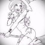 vázlat egy boszorkány tetoválásról # 595 egy rajz hűvös változata, amely jól használható a boszorkány tetoválásához a seprűnyélben