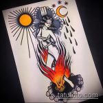 vázlat a boszorkány tetoválás 697 számáról - a kép érdekes változata, amely sikeresen használható revízióhoz és rajzoláshoz, mint egy boszorkány tetoválása a seprűnyélben