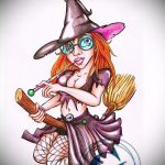 vázlat egy boszorkány tetoválásról # 549 - a minta egyedi változata, amely sikeresen használható a véglegesítéshez és a rúnák rajzolásához boszorkánytetoválásként