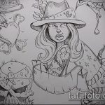 vázlat egy 140 -es boszorkány tetoválásról - a minta egyedi változata, amely sikeresen használható a koronában lévő boszorkány feldolgozására és tetoválásként történő alkalmazására