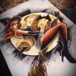 vázlat egy boszorkány tetoválás 377. számáról - a rajz hűvös változata, amely könnyen használható felülvizsgálatra és tetováló boszorkány inkvizícióként való alkalmazásra