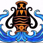 Красива версия на скица на татуировка Водолей - символ на Водолей (съзвездие) - картина за татуировка