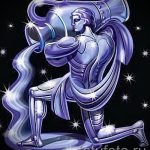 Стилна версия на скица на татуировка Водолей - знакът на Водолей (съзвездие) - картина за татуировка