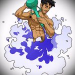 Красива версия на скицата на татуировката Водолей - знакът на Водолей (съзвездие) - картина за татуировка