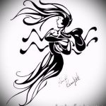 Красива версия на скица на татуировка Водолей - символ на Водолей (съзвездие) - рисунка за татуировка