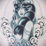 скица на татуировка на вълк # 323 е готина версия на рисунката, която може успешно да се използва за прецизиране и прилагане като татуировка на вълк, виещ на Луната