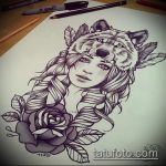 скица на татуировка на вълк # 923 - готина версия на модела, която може да се използва добре за трансформиране и прилагане като татуировка на вълк на крака на момиче