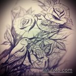 скица за татуировка на врабче # 440 е готина версия на модела, която може успешно да се използва за промяна и рисуване на врабче на клон като татуировка