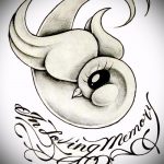 скица на татуировка на врабче # 915 - готина версия на рисунка, която може да се използва добре за преразглеждане и прилагане като татуировка на врабче на китката