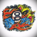 vázlat a nyolc tetoválásról # 926 - a kép egyedi változata, amely sikeresen használható a felülvizsgálathoz és a tetováláshoz 8 labda jelentése