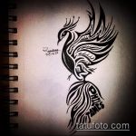 vázlat a 296. számú tetováló tűzmadárról - a kép méltó változata, amely jól használható átalakítására és tetováló tűzmadárként való alkalmazására a karon