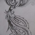 vázlat egy tűzmadár tetoválásról 296. szám - a rajz méltó változata, amely jól használható a feldolgozásra és az alkalmazásra, mint egy tűzmadár tetoválása a gyomorra