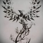 vázlat egy 174 -es tűzmadár -tetoválásról - a minta exkluzív változata, amely könnyen használható átalakítására és alkalmazására, mint a tetováló tűzmadár a hátán