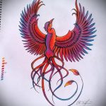 vázlat egy tűzmadár tetoválásról # 833 - a minta hűvös változata, amely sikeresen használható a tűzmadár karra történő megváltoztatására és tetoválására