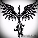 vázlat egy 5. számú tetováló tűzmadárról - a kép méltó változata, amely sikeresen használható változtatásra és tetováló tűzmadárként a gyomorra