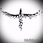 a 33 -as számú tűzmadár tetoválás vázlata - a rajz hűvös változata, amely sikeresen használható a tűzmadár gyomorra történő tetoválásához és feldolgozásához