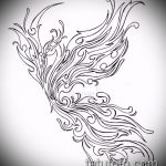 vázlat a tetováló tűzmadárról, 921 - a rajz exkluzív változata, amely könnyen használható felülvizsgálatra és alkalmazásra tetováló tűzmadárként az oldalon