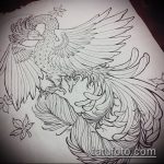 vázlat a tetováló tűzmadárról # 549 - a minta egyedülálló változata, amely könnyen használható feldolgozásra és alkalmazásra, mint egy tetováló tűzmadár a lábán