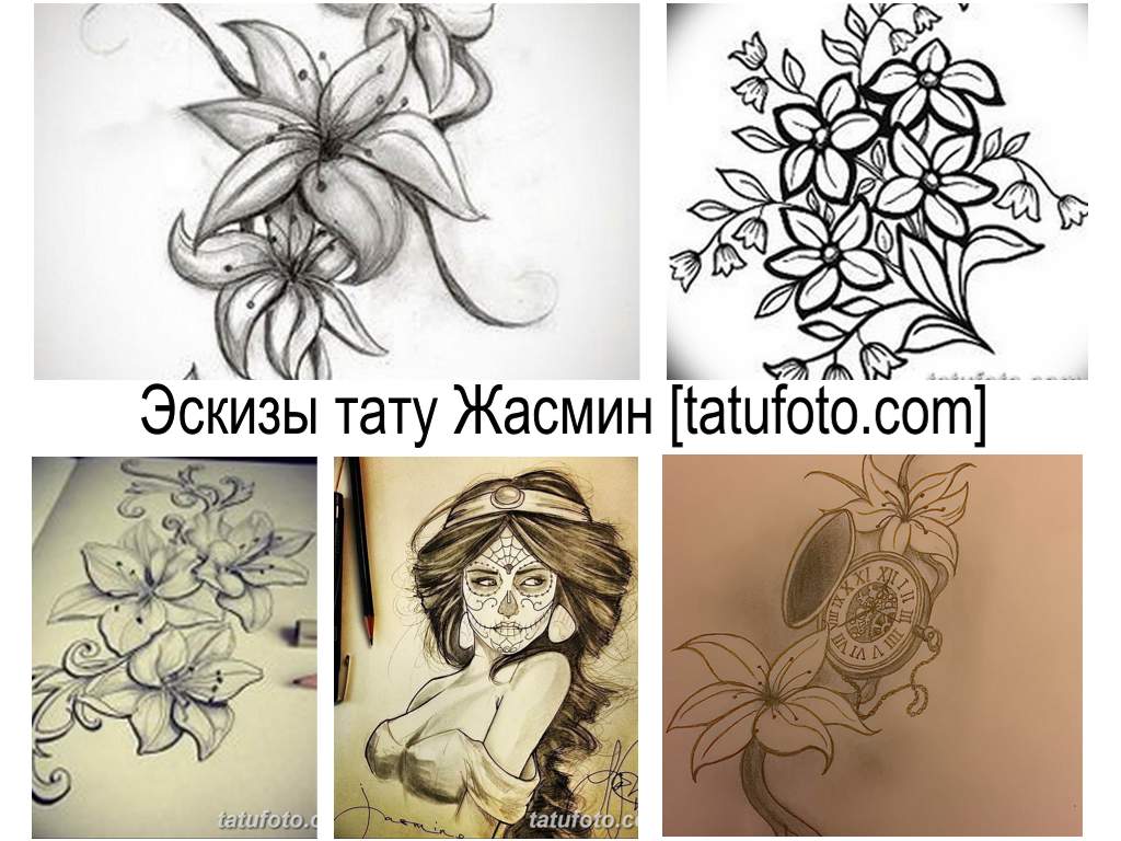 Jázmin tetoválás vázlatok - rajzok gyűjteménye tetoválásokhoz és információk a funkciókról