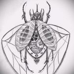 vázlat a bogár tetoválásról # 591 - a minta érdekes változata, amely jól használható átalakítására és tetoválóbogárként való alkalmazására a csuklón