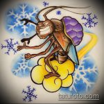 vázlat egy bogár tetoválásról # 507 - a minta exkluzív változata, amely sikeresen használható a bogár tetoválásához a nyakon