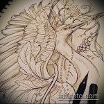 скица на татуировка на кран № 274 - изключителна версия на чертежа, която може да се използва добре за промяна и рисуване на татуировка на оригами кран като скица