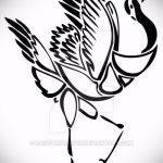 скица на татуировка с кран № 406 - интересна версия на модела, която може да се използва добре за обработка и рисуване на кран на ръката като татуировка