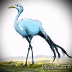 скица на татуировка на кран № 477 - изключителна версия на модела, която може лесно да се използва за обработка и нанасяне като татуировка на кран на ръката