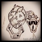 A kígyóvázlat tetoválás hűvös változata - használható akvarell kígyó tetováláshoz