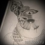 A kígyó vázlat tetoválás érdekes változata - kígyó képét használhatja a kígyóhoz