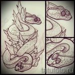 A kígyóvázlat tetoválás érdekes változata - kardhoz és kígyó tetováláshoz használható