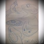 A kígyó vázlat tetoválás stílusos változata - kígyóujjú tetováláshoz használható