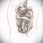 Stílusos változata kígyó vázlat tetoválás - lehet használni a kígyó tetoválás férfiak