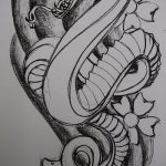 A kígyóvázlat tetoválás méltó változata - kígyótetováláshoz használható az ujján