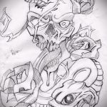 A kígyóvázlat tetoválás egyedi változata - kígyóláb tetováláshoz használható