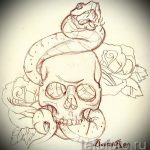 A kígyóvázlat tetoválás méltó változata - kígyótetováláshoz használható a lapockán