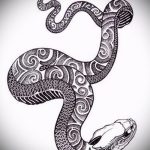 A kígyóvázlat tetoválás érdekes változata - kígyótetováláshoz használható a kar körül