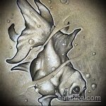 Aranyhal tetoválás vázlata # 621 a minta érdekes változata, amely jól használható egy kis aranyhal átalakítására és tetoválásként történő alkalmazására