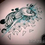 Aranyhal tetoválási vázlata # 831 a minta klassz változata, amely könnyen felhasználható haltetoválássá alakítására és alkalmazására az űrben