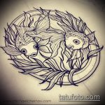 Az Aranyhal tetoválási vázlat # 860 a minta klassz változata, amely könnyen használható a halak tetoválásához a lányok számára