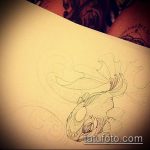 Vázlat egy aranyhal tetoválásról 567 - a kép klassz változata, amely jól használható az aranyhal akvarell átalakítására és tetoválásként való alkalmazására