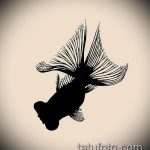 Vázlat egy 139 -es számú aranyhal tetoválásról - a kép hűvös változata, amely sikeresen használható az állatöv jelének haltetoválásként történő finomítására és alkalmazására