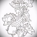 Aranyhal tetoválás vázlata # 788 a minta hűvös változata, amely jól használható feldolgozásra és aranyhal tetoválására a nyakon